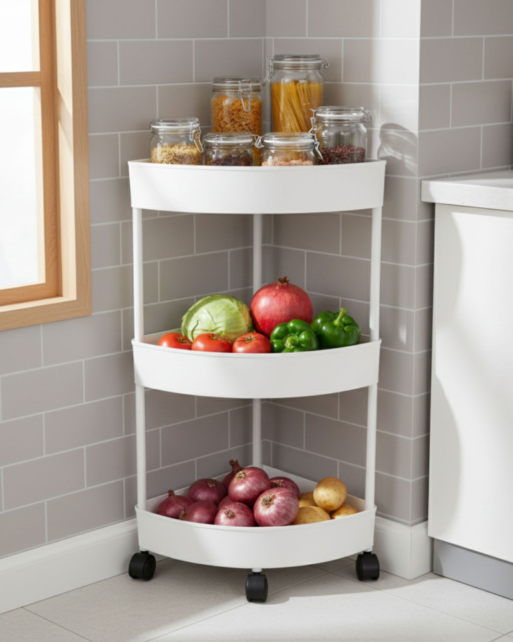 3-Tier Rolling Storage Cart